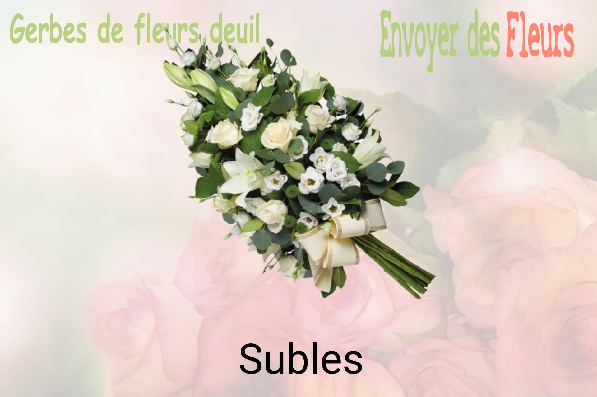 Gerbe de fleurs de deuil livrée à Subles
